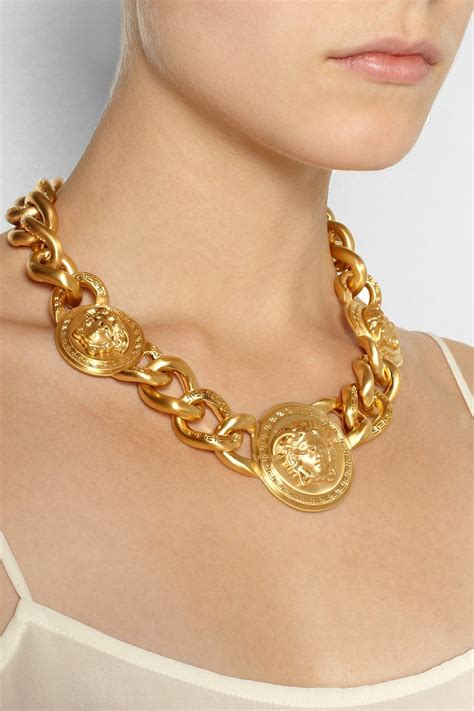 versace chain necklace women|Versace necklace real gold.